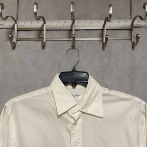 Ben Silver Shirt Men 16 Cream Charleston Fine‎ Shirtings Button Up Dress Casual